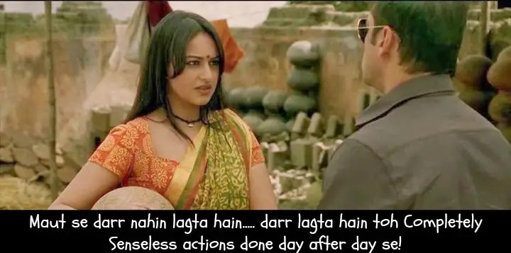 senseless actions pandemic in India (pic is from a Bollywood movie)