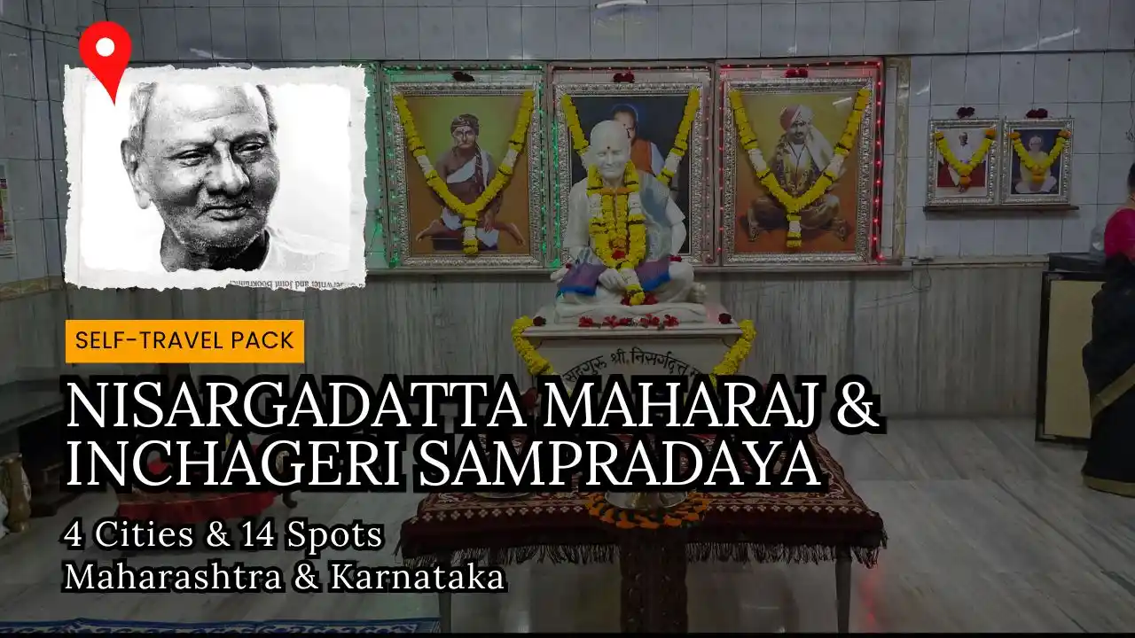 The photo of Nisargadatta maharaj samadhi with yatra pack title