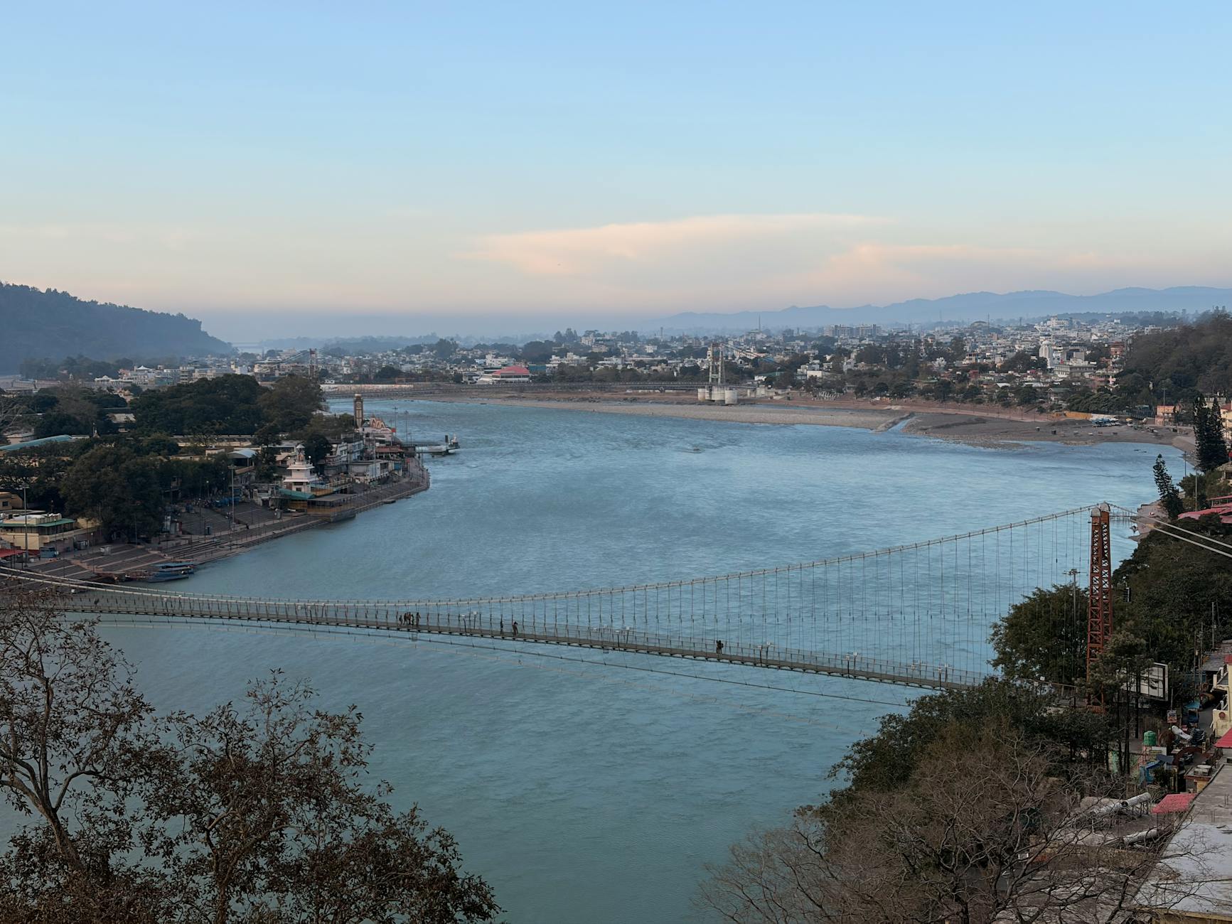 scenic view of laxman jhula in rishikesh india