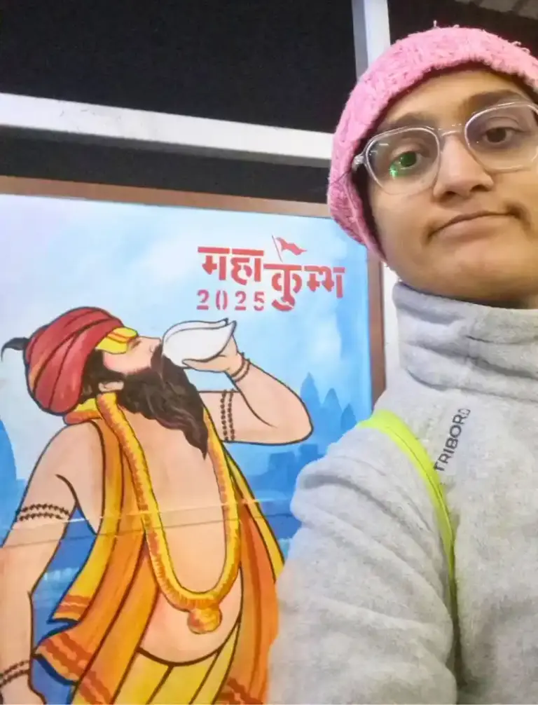 When I landed on the Prayagraj platform, first time at Maha Kumbh Mela 2025!